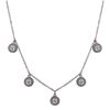 Image 1 : Two Tone Sterling Silver Cz Circle Necklace