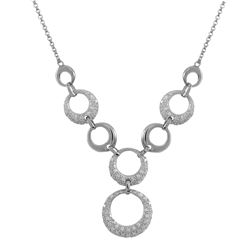 Sterling Silver-CZ Circle Necklace