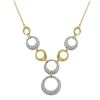 Image 1 : Sterling Silver-TT-CZ Circle Necklace