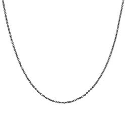 Black Plated Sterling Silver Link Chain 16" 2"