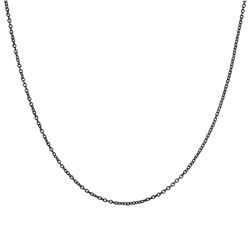 Black Plated Sterling Silver Link Chain 16" 2"