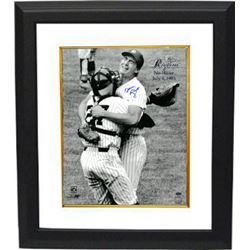 Dave Righetti Signed New York Yankees 16X20 B&W Photo Custom Framed (Celebration Hug-No Hitter- July