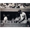 Image 1 : Yogi Berra In Dugout W/ Roger Maris B&W Horizontal 16X20 Photo (Signed By Regan) (MLB Auth)