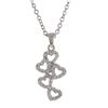 Image 1 : Sterling Silver-CZ  Heart Pendant