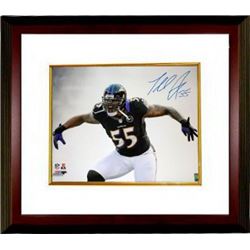 Terrell Suggs Signed Baltimore Ravens 16X20 Photo Black Jersey Yell Custom Framed