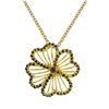 Image 1 : Gold Tone Sterling Silver Black CZ Flower Pendant- 0.98