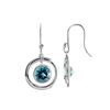 Image 1 : SS LONDON BLUE TOPAZ / DIAMOND FISHHOOK EARRINGS (#7356LDN)