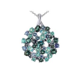 SS SWISS / LONDON BLUE TOPAZ / TANZANITE / IOLITE PENDANT (#10386MUL1)