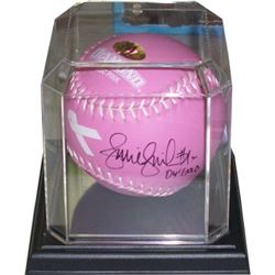 Jennie Finch Signed Official 12 Inch Pink Diamond Breast Cancer Awareness Logo Softball W/Case 04 Go