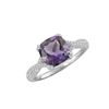 Image 1 : SS AMETHYST / DIAMOND RING - Size 7 (#10171A)