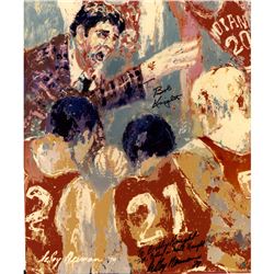 Bob Knight Signed Leroy Nieman Abstract 20X24 Photo