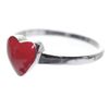 Image 2 : Red Enamel Heart Sterling Silver Ring Size 2