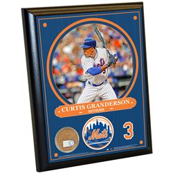 New York Mets Curtis Granderson 8X10 Plaque With Game Used Dirt From Citi Field