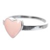 Image 2 : Pink Enamel Heart Sterling Silver Ring Size 6