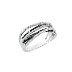WG BLACK / WHITE DIAMOND RING - Size 7 (#9512D-BLK)
