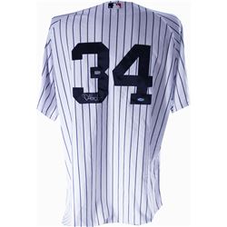 Phil Hughes 2008 Authentic Yankees Home Jersey #34 With All Star And Final Season Patches - Signed O