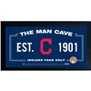Image 1 : Cleveland Indians Man Cave Framed 10X20 Sign W/ Authentic Game-Used Dirt Capsule (MLB Auth)