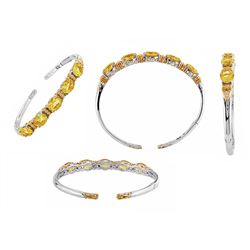 TT STERLING SILVER GOLDPLATED CITRINE / WHITE TOPAZ BANGLE (#4239MUL1)