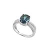 Image 1 : SS LONDON BLUE TOPAZ / DIAMOND RING - Size 7 (#9534LDN)