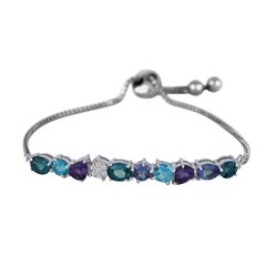 SS LDN BLUE TOPAZ / TANZ / SW BLUE TOPAZ / AMY / WHITE TOPAZ SLIDER CHAIN (#4400MUL1)