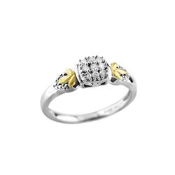 SS/GOLD DIAMOND RING - Size 7 (#8917D)