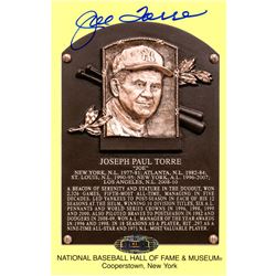 Joe Torre Signed Hall Of Fame Plaque Postcards