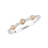 Image 1 : TT STERLING SILVER PINK GOLD PLATED DIAMOND HEARTS RING - Size 8 (#9807D)