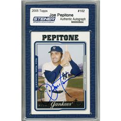Joe Pepitone Signed 2005 Topps Card - Yankees - Batting Stance/Smile (Slabbed By Steiner)