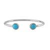 Image 1 : SS 3MM TUBING W/ TURQUOISE / WHITE TOPAZ END CAPS - Size AVG (#4189MUL)