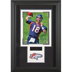 Peyton Manning Signed Denver Broncos 11X14 Photo Custom Framed W/ Official Team Patch