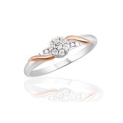 SS/PGPLATED DIAMOND RING - Size 7 (#9805D)