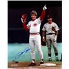 Image 1 : Pete Rose Signed Color "4192 Finger In The Air" 16X20 Photo