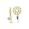 Image 1 : GOLD WHEEL W/DIAMOND #1 DANGLE (#329D)