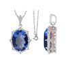 Image 1 : TT STERLING SILVER PINK GOLD PLATED LDN BLUE FLORITE / WHITE TOPAZ PENDANT (#10233MUL1)