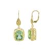 Image 1 : STERLING SILVER GOLDPLATED MINTGREEN QUARTZ LEVERBACK EARRINGS (#8938SPMGQ)