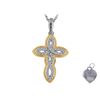 Image 1 : TT SS/YGPLT DIAMOND CROSS PENDANT (#8358D)