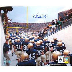 Charlie Weis Watching Team Walk Out Of Tunnel 8X10 Photo