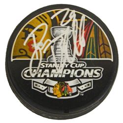 Bryan Bickell Signed Blackhawks 2013 Stanley Cup Champs Logo Hockey Puck