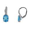 Image 1 : SS SWISS BLUE TOPAZ / DIAMOND LEVERBK EARRINGS (#10168SW)