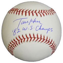 Tommy Herr Signed Rawlings Official MLB Baseball W/82 WS Champs