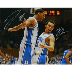 Jahlil Okafor & Tyus Jones Dual Signed Duke Chest Bump 16X20 Photo