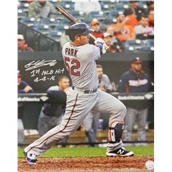 Byung Ho Park Signed Minnesota Twins 1St MLB Base Hit 16X20 Photo W/1St MLB Hit 4-4-16