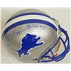 Image 1 : Barry Sanders Signed Lions Riddell Throwback Authentic Proline Helmet W/The Lion King