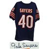 Image 1 : Gale Sayers Signed Navy Custom Jersey