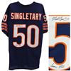 Image 1 : Mike Singletary Signed Navy Custom Throwback Jersey W/Samurai Mike