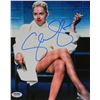 Image 1 : Sharon Stone Signed Basic Instinct Famous Legs Crossed In Chair 8X10 Photo
