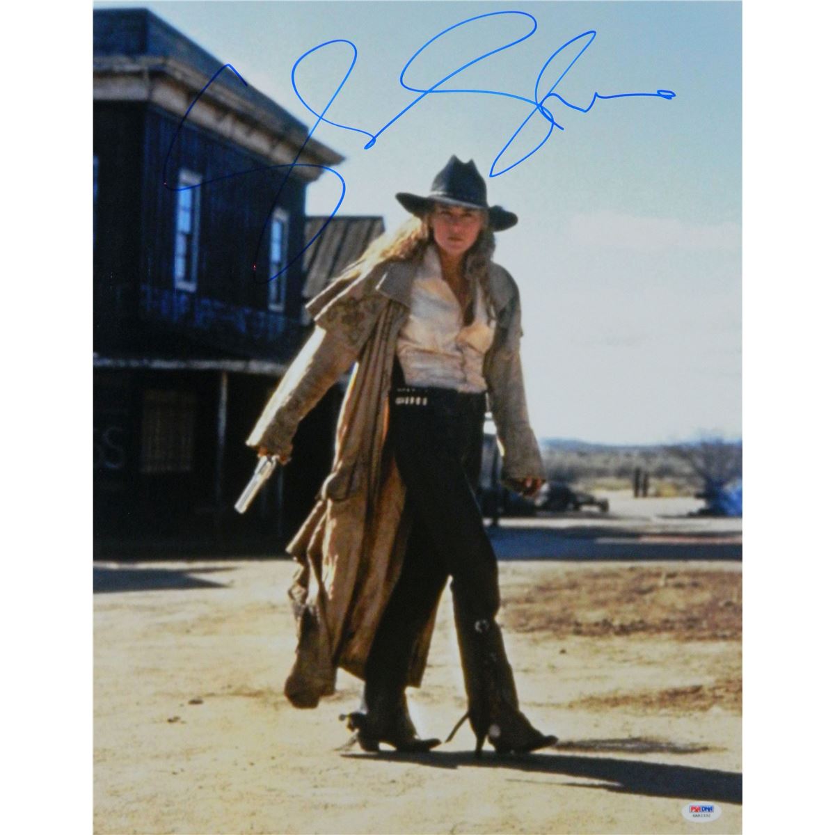 Sharon Stone Signed The Quick And The Dead Holding Gun 16x20