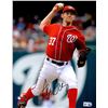 Image 1 : Stephen Strasburg Signed Washington Nationals Pitching Action 8X10 Photo