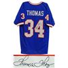 Image 1 : Thurman Thomas Signed Blue Throwback Custom Jersey