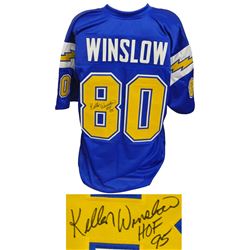 Kellen Winslow Signed Navy Blue Throwback Custom Football Jersey W/HOF 95